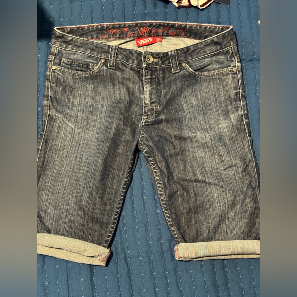 Vans Black Straight-Leg Jeans with Distressed Look